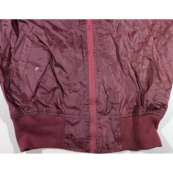 LON NYC Across The Pond Burgundy Full Zip Bomber Jacket Men's Size Medium - Picture 3 of 9